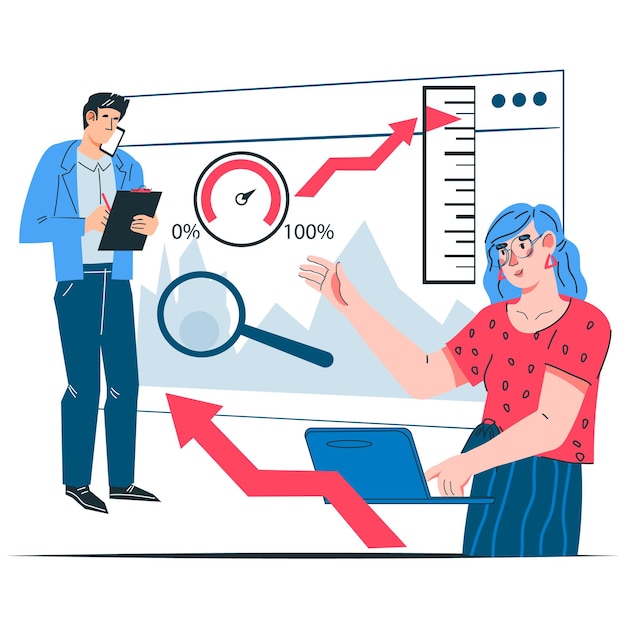 Análisis de datos y estadísticas comerciales business analytics y KPI de la empresa