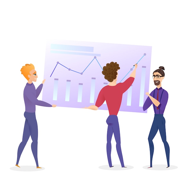 Análisis de datos Grath Empresario Vector personaje
