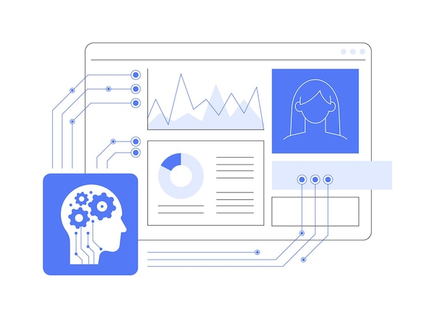 El análisis de datos de HR optimizado, la ilustración vectorial de conceptos abstractos, la obtención de información sobre los recursos humanos