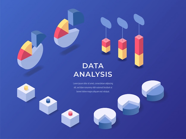 Vector análisis de datos ilustrativos.