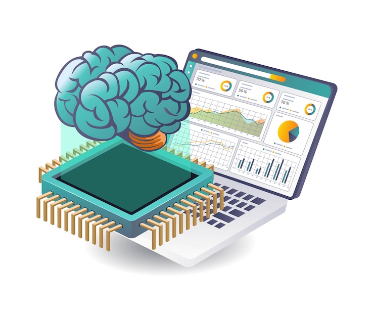 Vector análisis de datos de inteligencia artificial en la tecnología