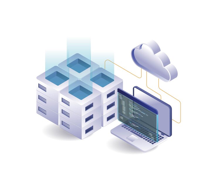 Vector análisis de datos del lenguaje de programación del servidor de tecnología digital