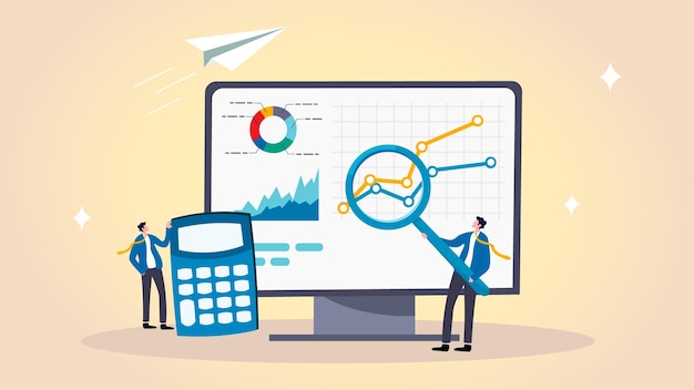 Análisis de datos tablero financiero o contabilidad impuestos sobre los ingresos corporativos o los beneficios de las inversiones