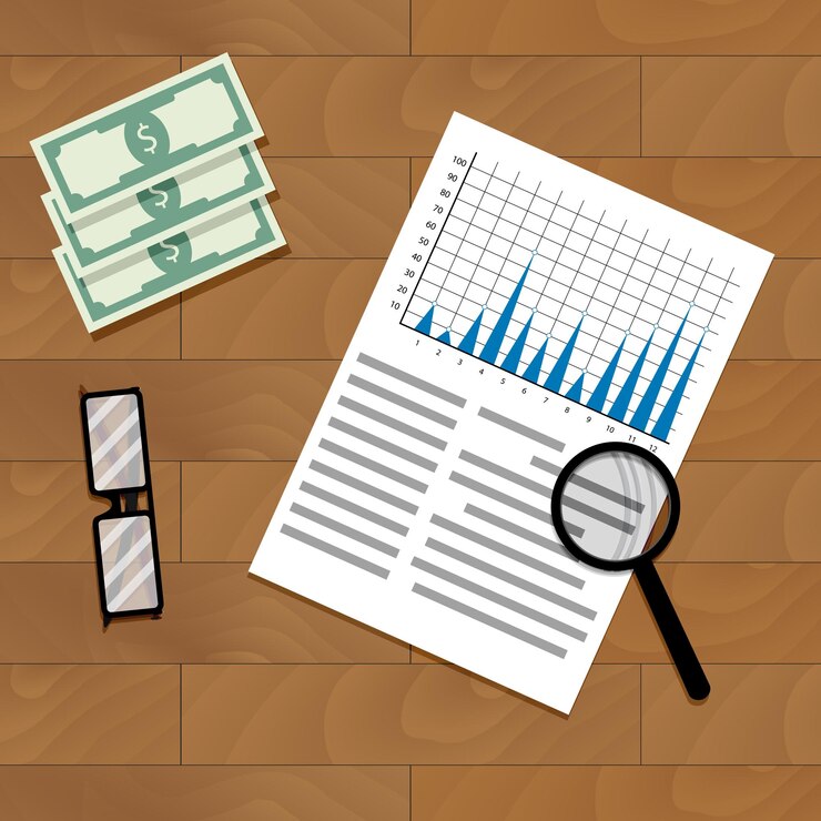 Vector análisis de estadísticas financieras anuales