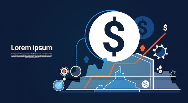 Vector análisis financiero gráfico gráfico de negocio financiero