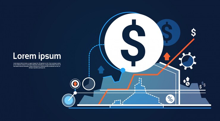 Vector análisis financiero gráfico gráfico de negocio financiero