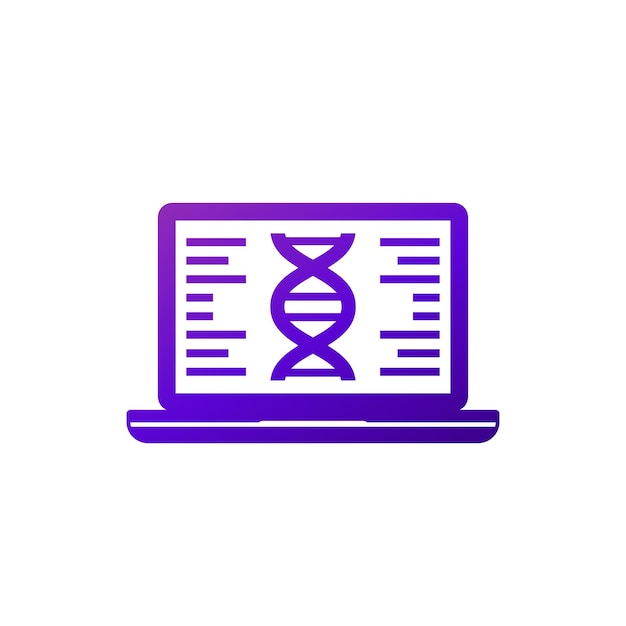 Vector análisis de iconos de bioinformática del vector de datos biológicos