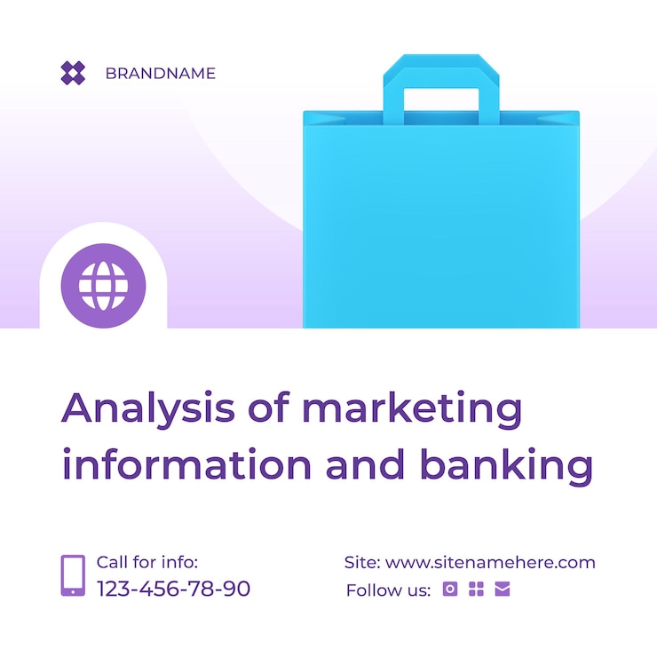 Vector análisis de información de marketing y servicio bancario compras en línea web post 3d icono vector