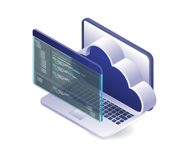 Análisis del lenguaje de programación de la nube de la computadora del servidor