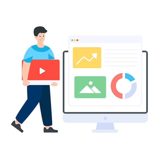 Análisis de marketing de estilo vectorial de infografía de datos