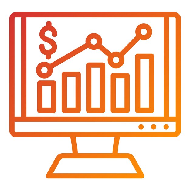 Análisis de mercado de diseño vectorial Estilo de icono