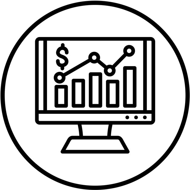 Análisis de mercado de diseño vectorial Estilo de icono