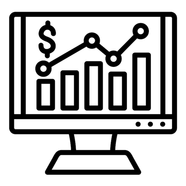 Análisis de mercado de diseño vectorial Estilo de icono