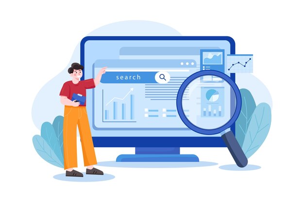 Vector análisis de negocio usando seo