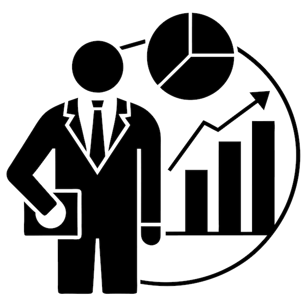 análisis de negocios silueta arte vectorial ilustración diseño de iconos