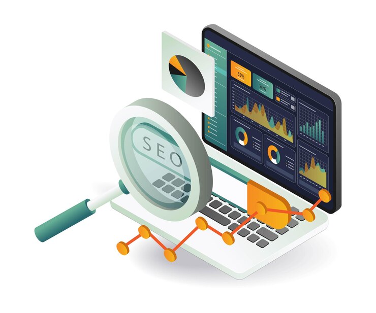 Vector análisis de optimización seo para el negocio de ventas en línea