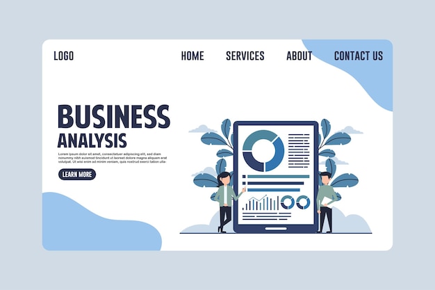 Análisis profesional de negocios Ilustración de diseño de páginas web