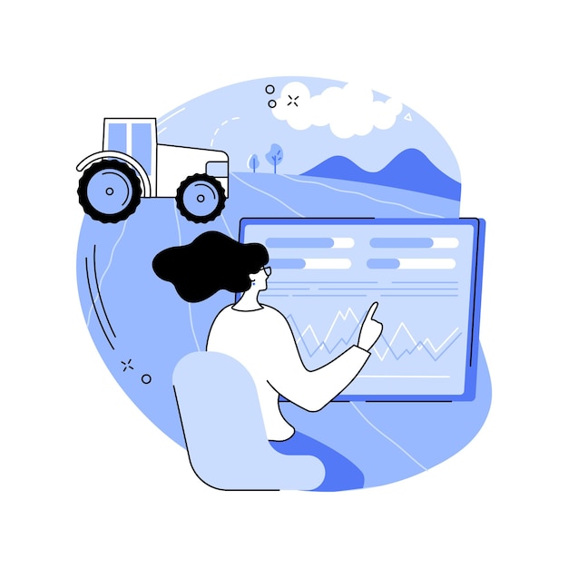 Análisis para el pronóstico del rendimiento de los cultivos ilustraciones de vectores de dibujos animados aislados