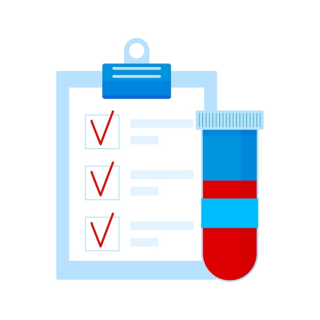 Análisis de sangre e informe check plazma a donación y transfusión