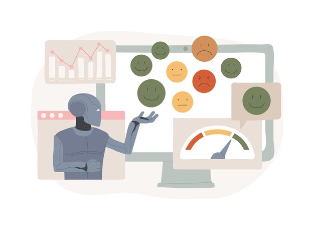 Análisis de sentimiento empoderado concepto abstracto ilustración vectorial análisis de datos analizar público