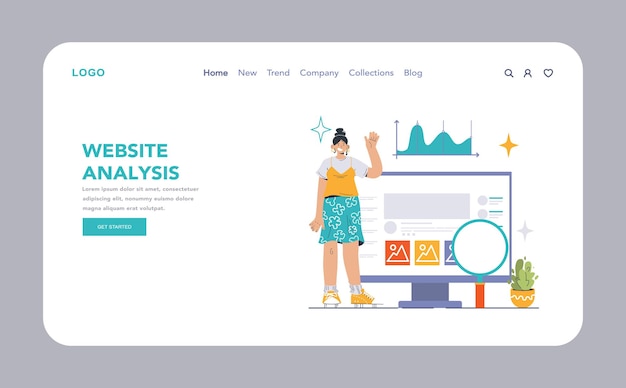 Análisis de sitios web o tasa de conversión de aterrizaje y expertos en análisis de tráfico que analizan sitios web