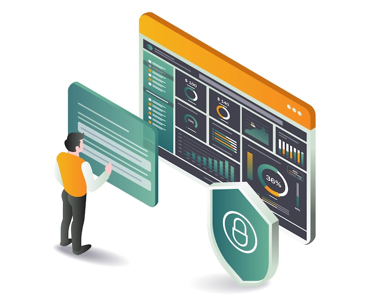 Vector análisis del tablero de seguridad de contraseñas de la cuenta