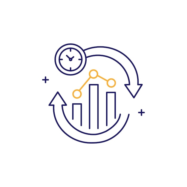 Análisis en tiempo real Monitoreo en tiempo real Análisis de datos en vivo Diseño de iconos vectoriales