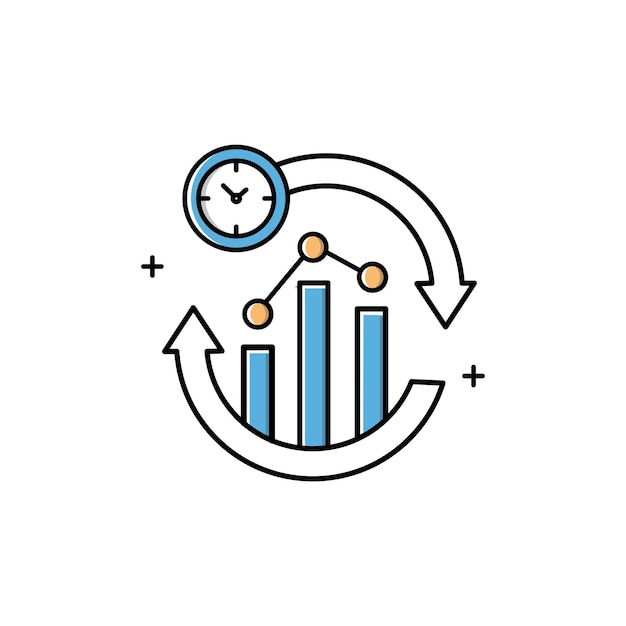 Análisis en tiempo real Monitoreo en tiempo real Análisis de datos en vivo Diseño de iconos vectoriales
