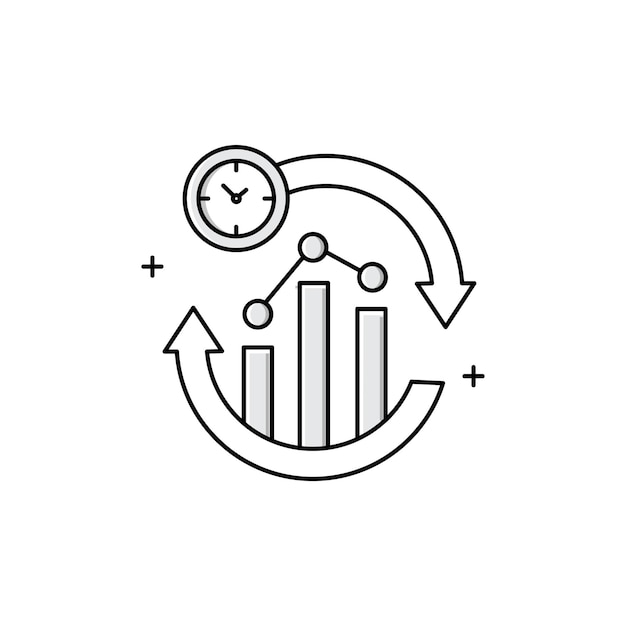 Análisis en tiempo real Monitoreo en tiempo real Análisis de datos en vivo Diseño de iconos vectoriales