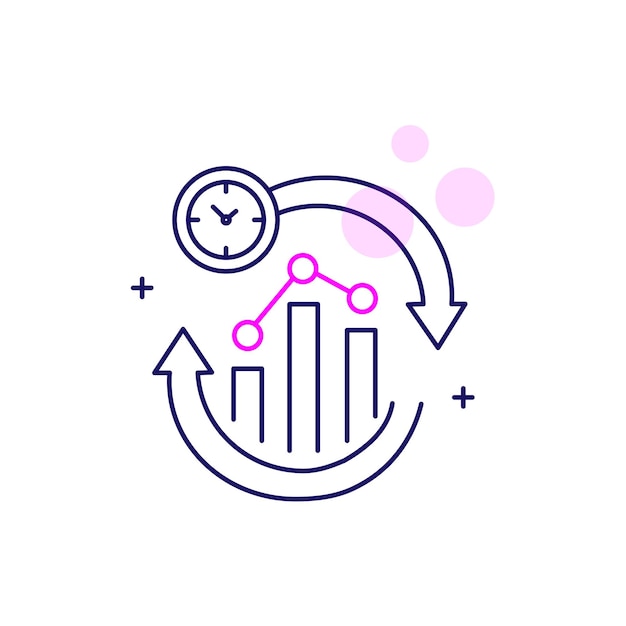 Análisis en tiempo real Monitoreo en tiempo real Análisis de datos en vivo Diseño de iconos vectoriales