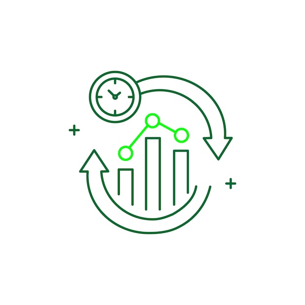 Análisis en tiempo real Monitoreo en tiempo real Análisis de datos en vivo Diseño de iconos vectoriales