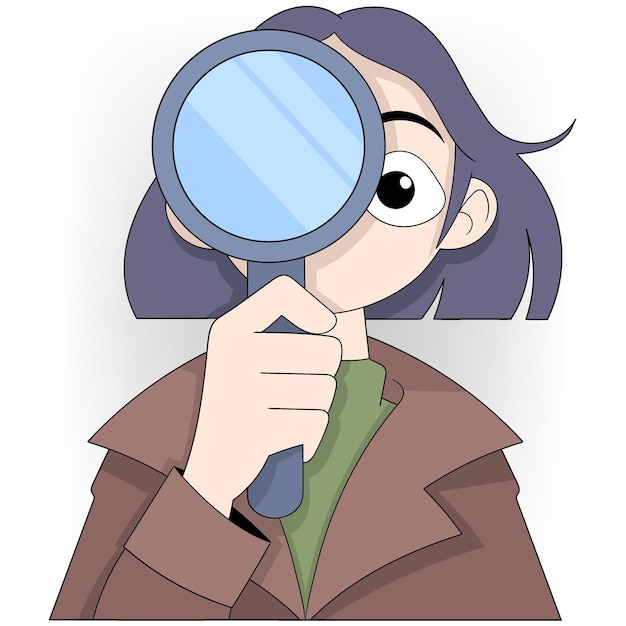 Analista de datos con ilustración de lupa