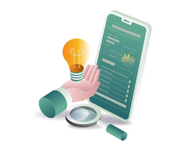 Analista de gestión de ideas de negocios para teléfonos inteligentes
