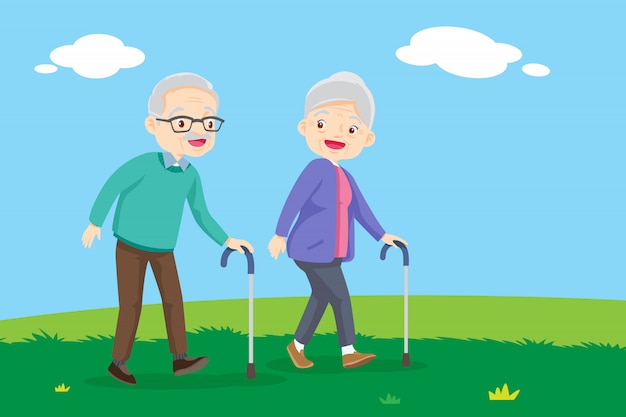 Ancianos caminando