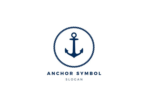 Ancla para el diseño del logotipo de Marine Ship Boat