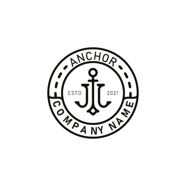 Ancla hipster monograma logo vector diseño