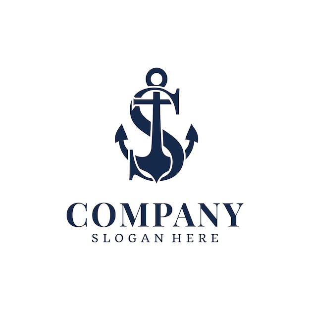 Ancla con letra S Velero Inspiración para logotipo de crucero o barco