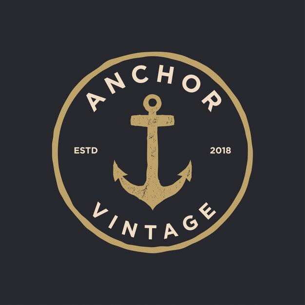 Vector ancla logo vintage