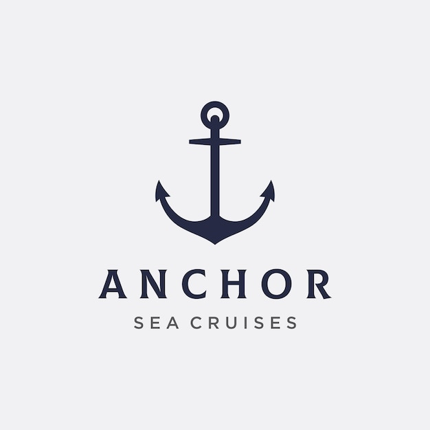 Ancla marina náutica y logotipo de diseño de logotipo de cuerda para empresa y empresa marítima de marca