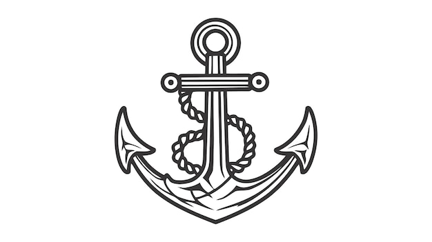 Ancla vector icono logo barco símbolo pirata timón Náutico marítimo simple ilustración gráfica garabato diseño