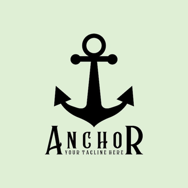 Ancla vintage retro minimalista logo vector ilustración diseño