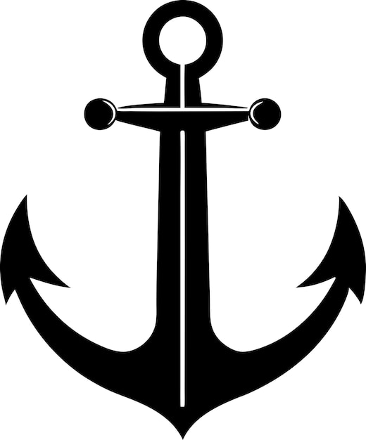 anclaje silueta negra fondo blanco icono vectorial de anclaje logotipo barco pirata náutico