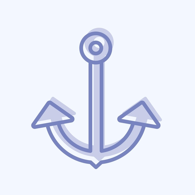 Áncora de icono 2 adecuada para el símbolo del mar estilo de dos tonos diseño simple editable