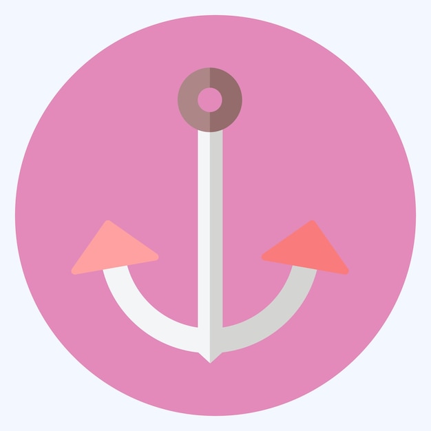 Áncora de icono 2 adecuada para el símbolo del mar estilo plano diseño simple editable