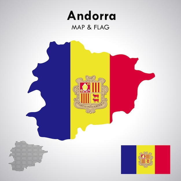 Andorra bandera y mapa diseño mapa bandera vector archivo