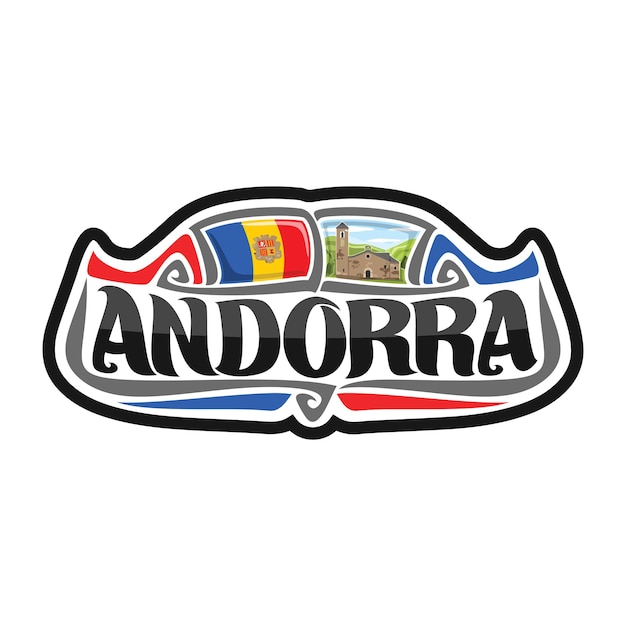 Andorra sticker flag logo badge travel souvenir ilustración