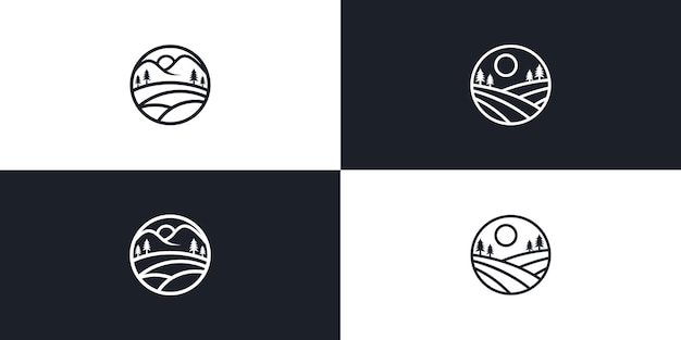 andscape, logotipo, vector, icono, línea, contorno