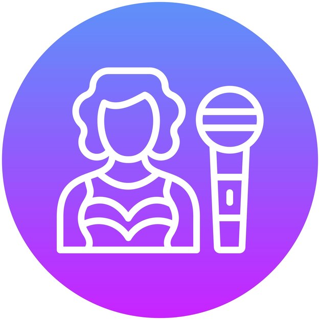 Anfitriona Ilustración del icono vectorial femenino del conjunto de iconos de eventos de premios