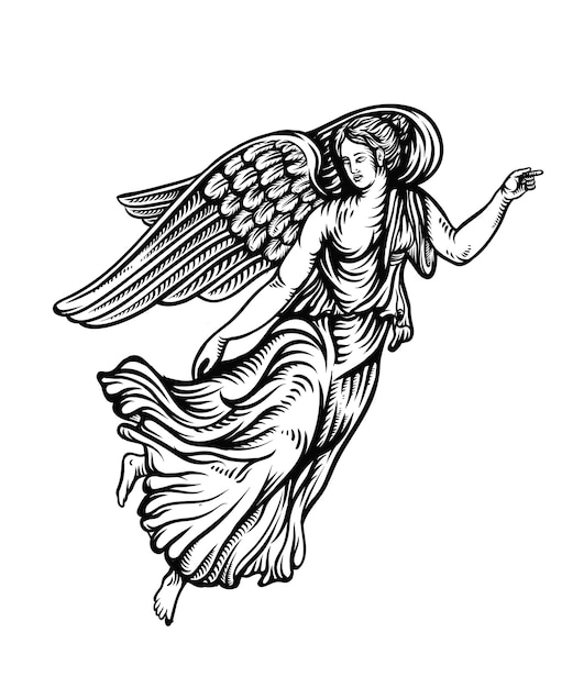 un angel con alas que dice angel