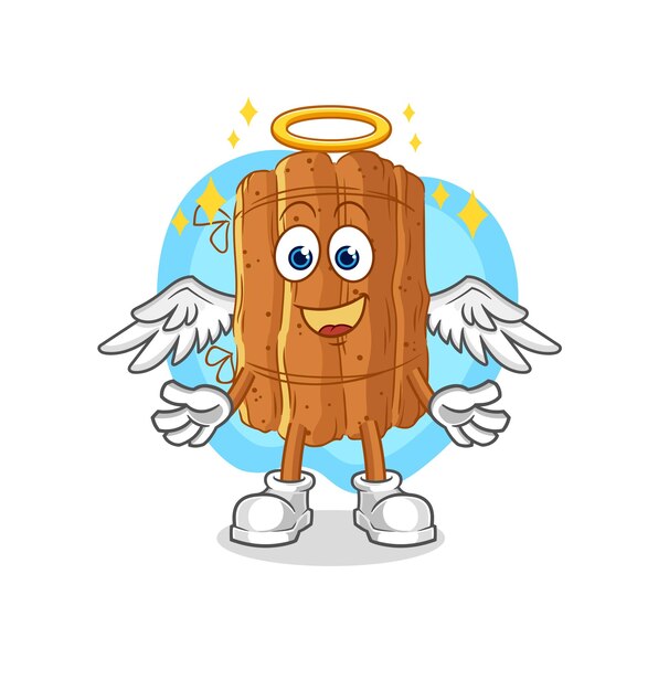 Ángel canela con personaje de dibujos animados de vector de alas
